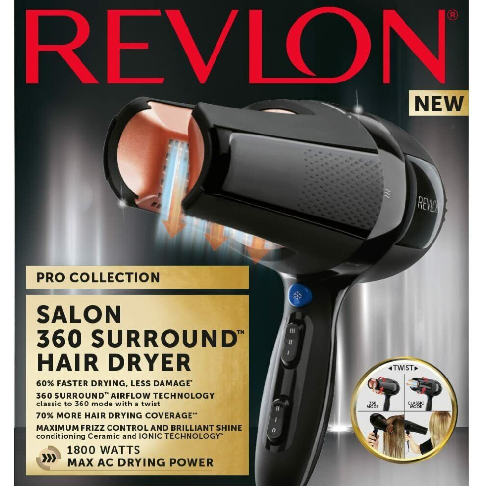 Revlon Pro Collection Salon 360 Surround AC Hair Dryer, 1800 W