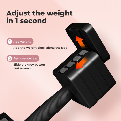 (Pink) Centra Pair Adjustable Dumbbells 2.8kg-10kg Gym 2