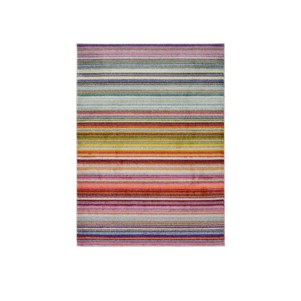 (STRIPE, 120 x 170 cm) Floral Multi Coloured Living Room Rugs Tribal Rugs