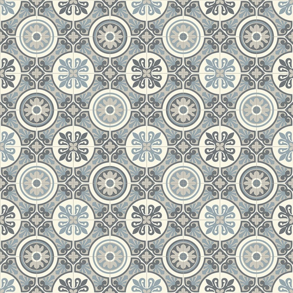 (2m(6'6") X 2m(6'6")-4m², Nordic Motif) 1.9mm Thick Vinyl Flooring for Kitchen, Bathroom, and Living Room