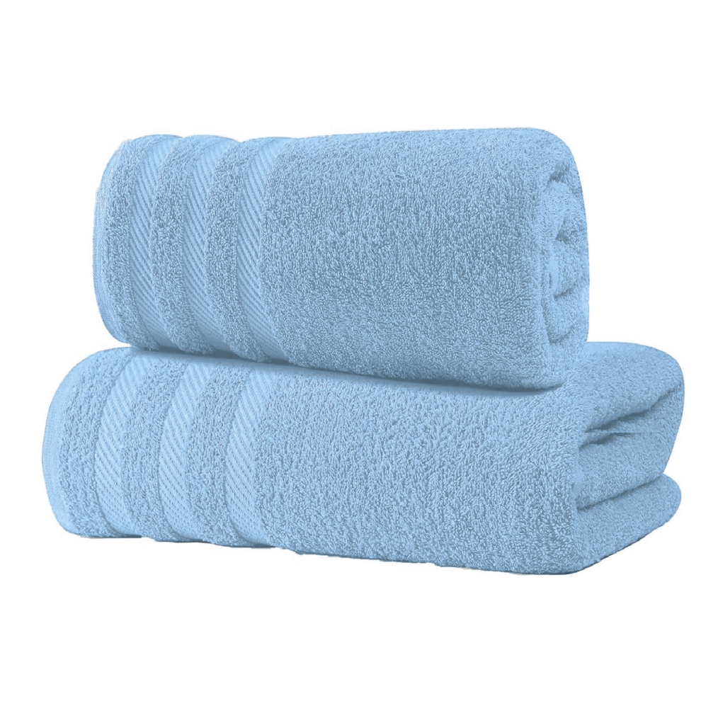 (Sky Blue) 2 Pack Luxury Bath Towel 100% Egyptian Cotton Soft Towels Set