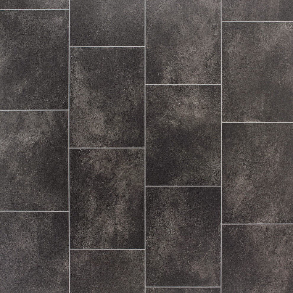 (5M(16'4") X 2M(6'6")-10Mâ², Black) Anti-Slip Cushion Backed Vinyl Flooring Sheet With 2-Year Warranty For Enhanced Durability 9504748444931
