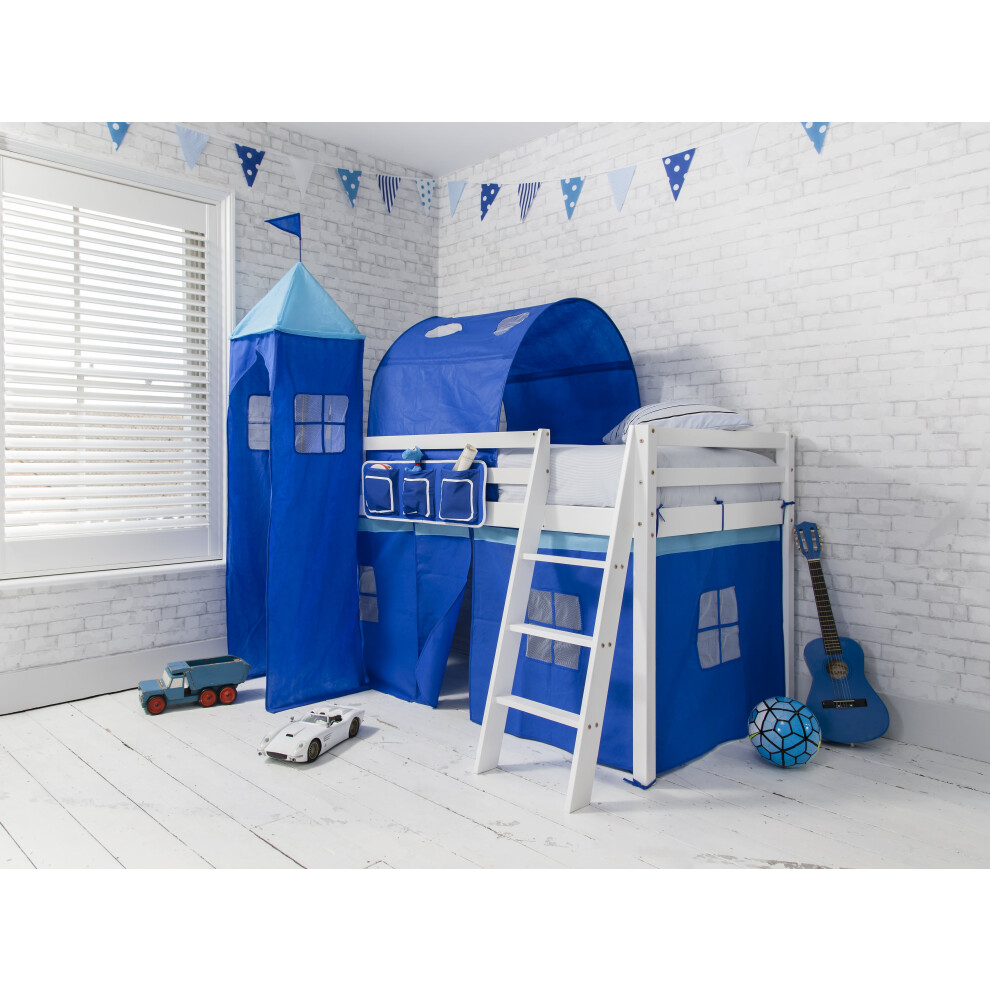 Noa And Nani Moro Cabin Bed Midsleeper With Blue Nw Package In Classic White