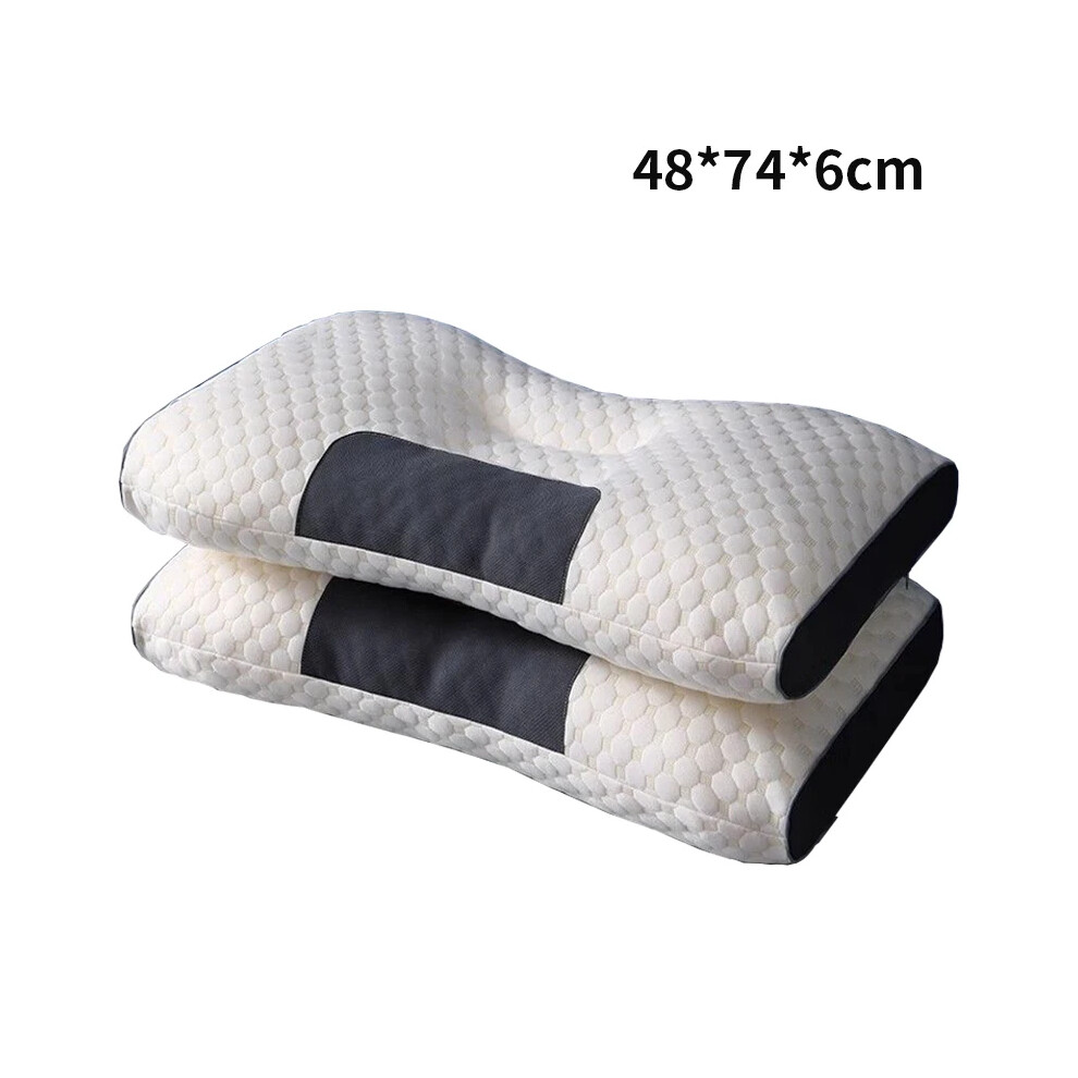 ( Blue 48x74x6cm) Cervical Neck Pillow with Massage Spa Features