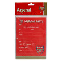 OFFICIAL ARSENAL F.C. BIRTHDAY PARTY INVITATIONS & ENVELOPES PACK OF 20