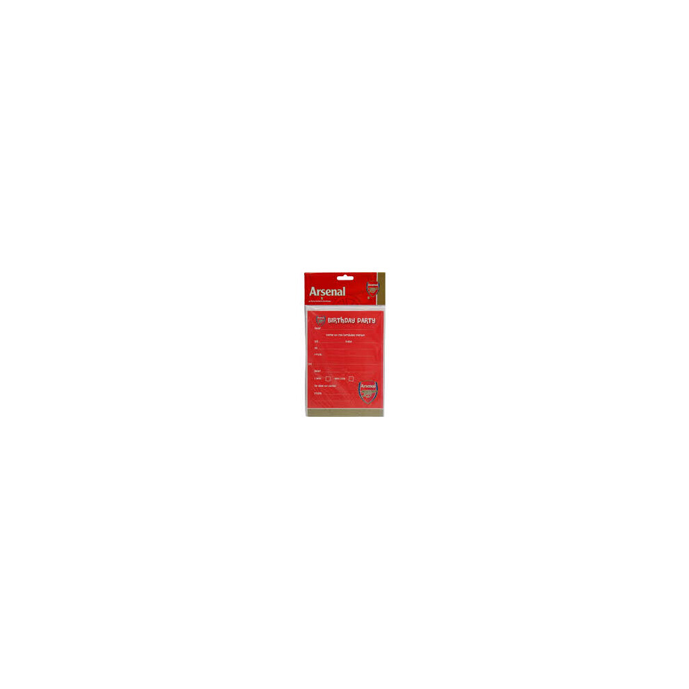 OFFICIAL ARSENAL F.C. BIRTHDAY PARTY INVITATIONS & ENVELOPES PACK OF 20