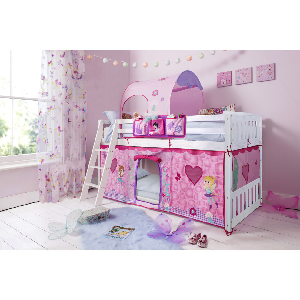Harri Bunk Bed Low with Fairies Package in Classic White