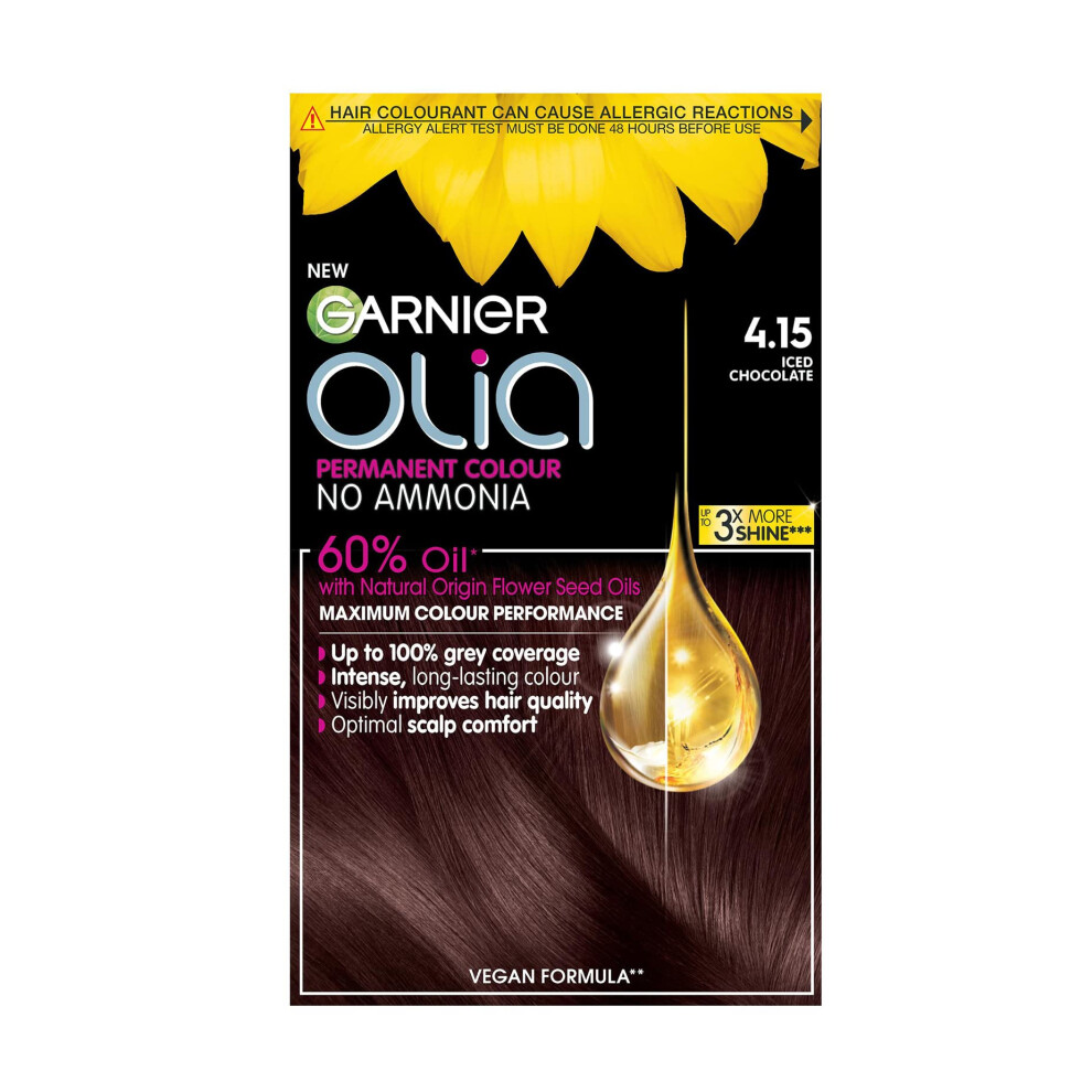 Garnier Olia 4.15 Iced Chocolate Brown Permanent Hair Dye Brown