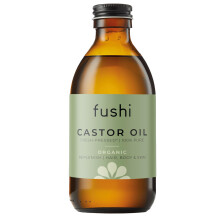 Fushi Organic Castor Oil 250ml Glass Bottle 100% Pure Cold & Fresh-Pressed For Dry Skin & Hair Growth 250ml