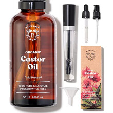 Bionoble Organic Castor Oil 50ml - 100% Pure, Cold-Pressed, Multi-Purpose for Lashes, Hair & Nails