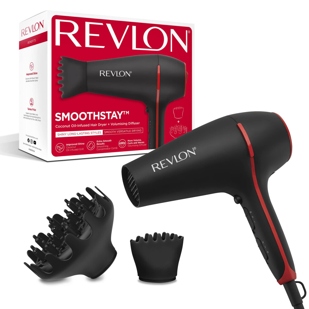 Revlon Smoothstay Coconut Oil-Infused Hair Dryer (2000 watts