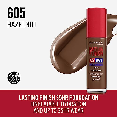 Rimmel Rimmel Lasting Finish 35Hr Foundation 605 Hazelnut 1