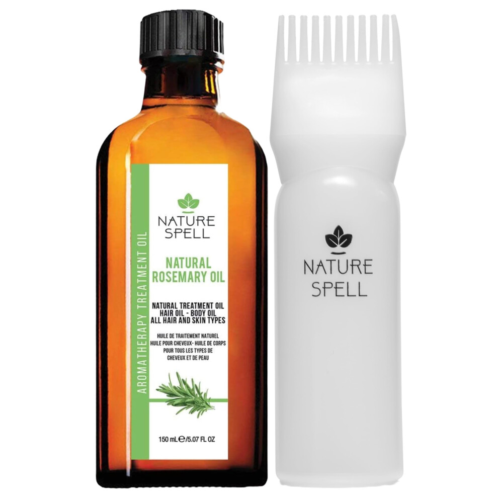 Nature Spell Rosemary Oil For Hair With Hair Precision Oil Applicator Bottle Comb 150ml 150ml