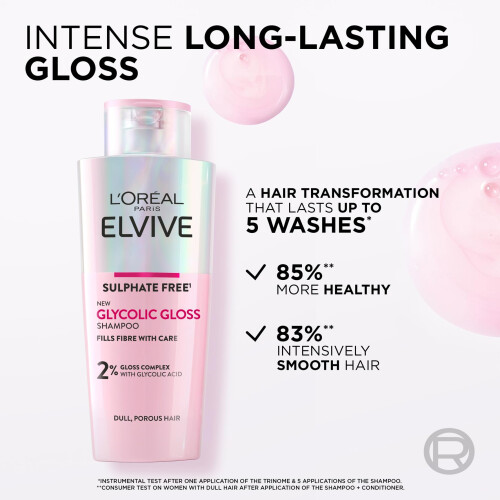 L’Oréal Paris L'Oreal Paris Elvive Glycolic Gloss Shampoo 200ml 2