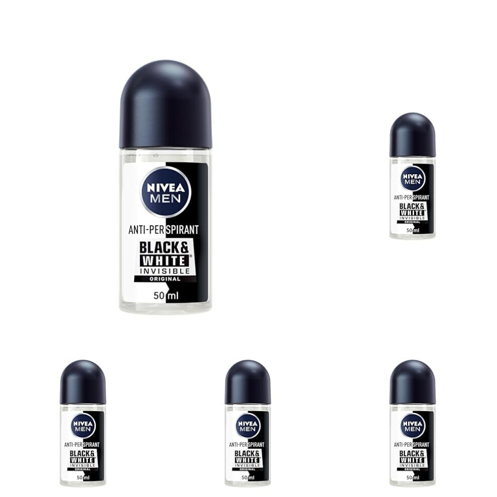 NIVEA MEN Black & White Original Anti-Perspirant Deodorant Roll-On (50mL) 50mL Black