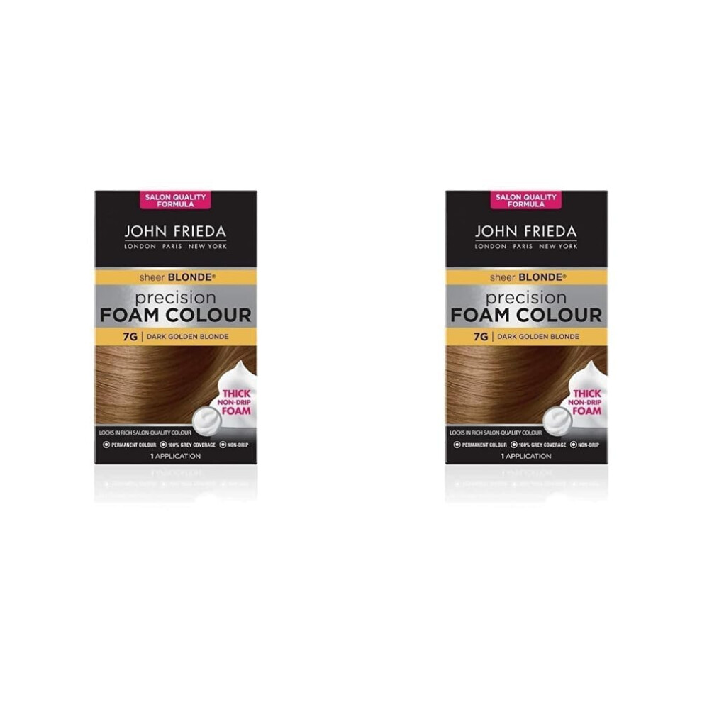 John Frieda Sheer Blonde Precision Foam Colour 7G Dark Golden Blonde Hair Dye for Blonde Hair 7G Grey