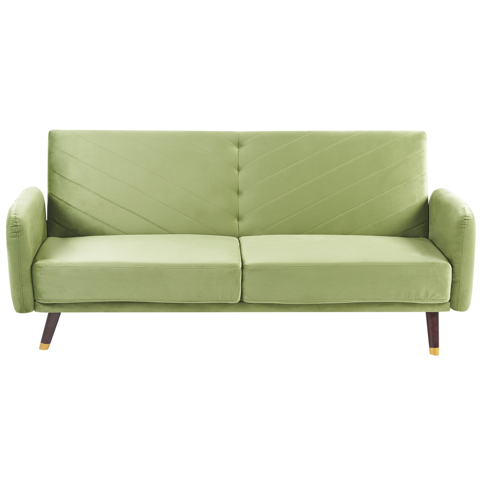 Sofa Bed SENJA Velvet Olive Green 3 Seater