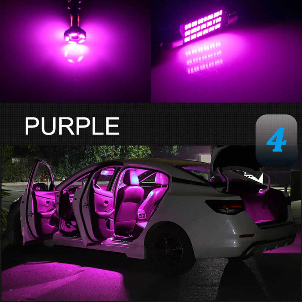 (Purple, Leon  1999-2005  10P) Interior LED car light Canbus For Seat Leon MK2 MK3 MK1 1M 1P 5F 1999-2003