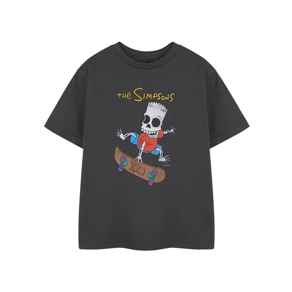 (7-8 Years) The Simpsons Short Sleeved T-Shirt (Boys Grey)