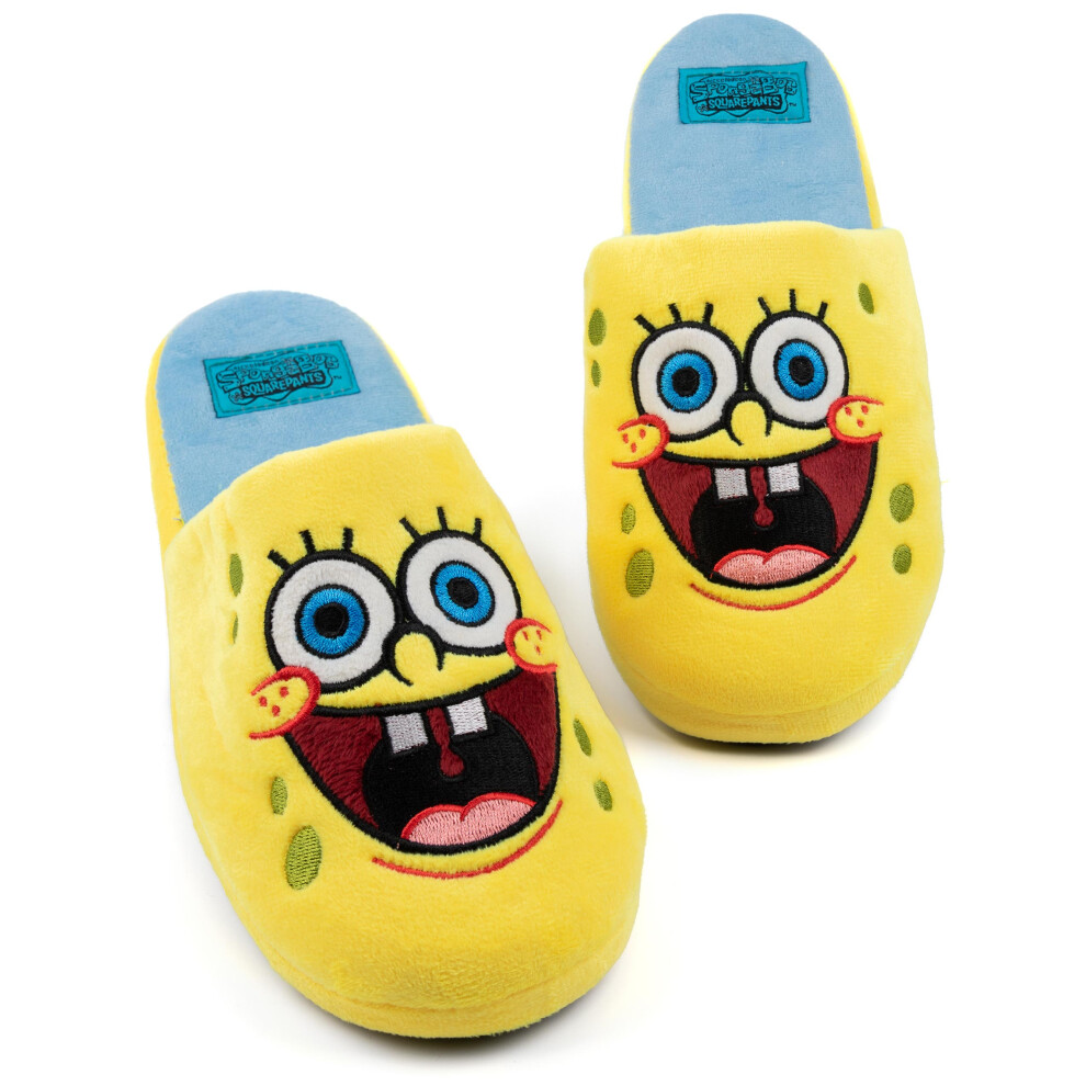 (7-8 UK) SpongeBob SquarePants Mule Slippers (Womens Yellow)