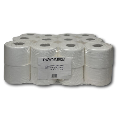 Phoenix Phoenix Mini Micro Toilet Rolls 90m Pack Of 24 - 2 Ply