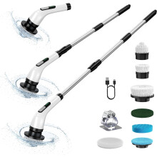 Electric Rotating Brush: 7 in 1 Electric Cleaning Brush - Bathroom Brush - Electric Floor Cleaner - Rotating Brush Set (for Car and Tile