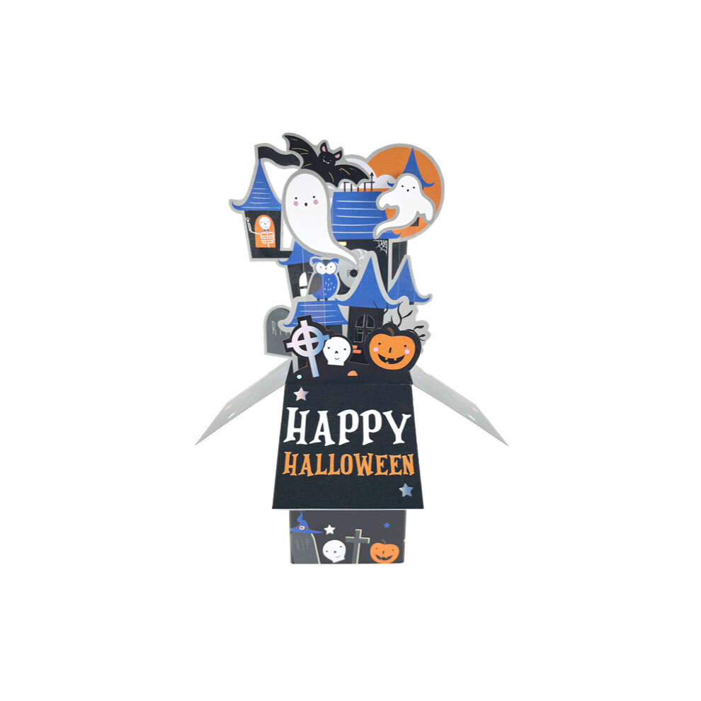 Second Nature Haunted House Pop Up Halloween Card 3D Clever Cubes Greeting Card