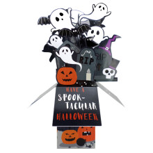 Spooky Ghosts Pop Up Halloween Card 3D Clever Cubes Greeting Card