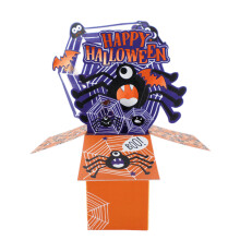 Spooky Spider Pop Up Halloween Card 3D Clever Cubes Greeting Card