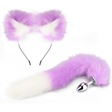 2 In 1 Butt Anal Plug With Fox Tail And Ears, Sexy