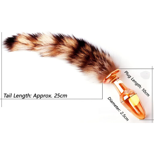 Erotic Glass Anal Plug With Fox Tail Sexy Crystal 2