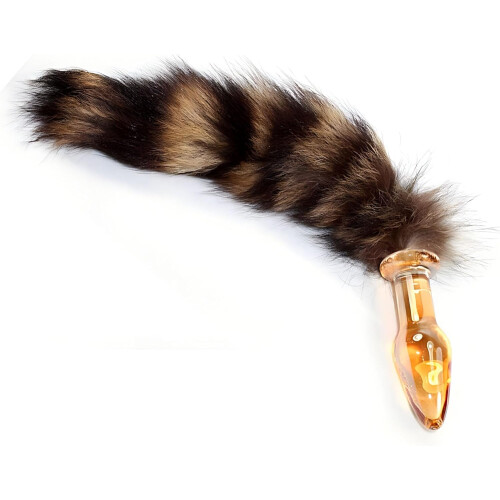 Erotic Glass Anal Plug With Fox Tail Sexy Crystal 1