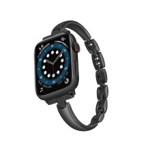 (38/40/41mm, Black) Stainless Steel Women Metal Watch Band for Apple Watch Ultra Series SE 9 8 7 6 5 4 3 2 1