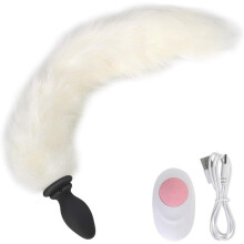 Anal Vibrator With Fox Tail, Vibrating Anal Plug,