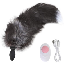 Anal Vibrator With Fox Tail, Vibrating Anal Plug,