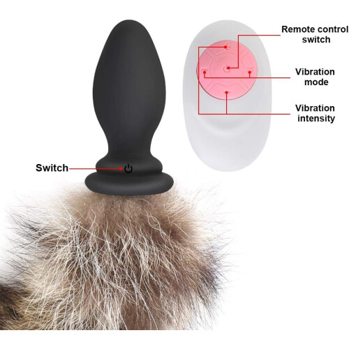 Anal Vibrator With Fox Tail, Vibrating Anal Plug, 2