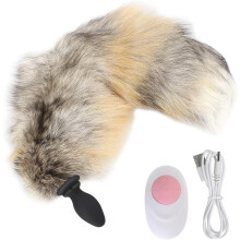 Anal Vibrator With Fox Tail, Vibrating Anal Plug,