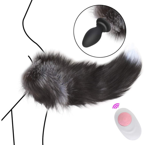 Anal Vibrator With Fox Tail, Vibrating Anal Plug, 1