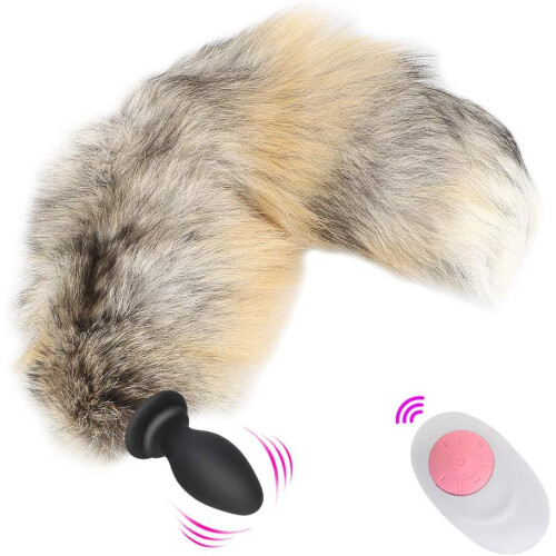 Anal Vibrator With Fox Tail, Vibrating Anal Plug, 1