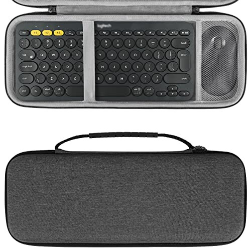 Geekria Hard Case Compatible with Logitech K380 + M355, Microsoft Designer Compact Keyboard + Microsoft Mobile Wireless Keyboard and Pebble Mouse