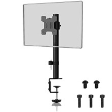Suptek VESA Monitor Stand Single Monitor Desk Mount for 13"-27" Screens up to 10kg, Adjustable Single Vertical Monitor Stand with Tilt Swivel