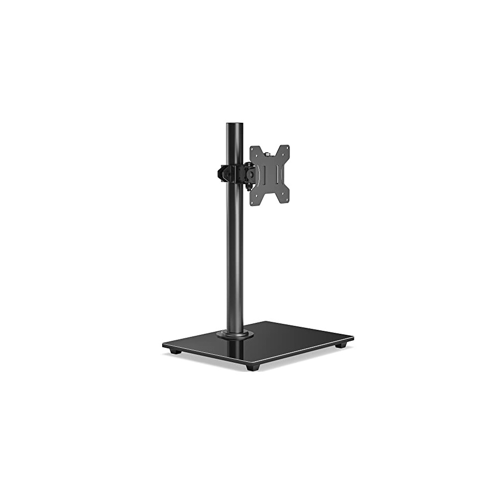 Bontec Single Arm Monitor Stand For 13-32 Inch Screens, Freestanding Monitor Mount With Glass Base Up To 10 Kg, Adjustable Motion Tilt ?75? Swivel 90458361
