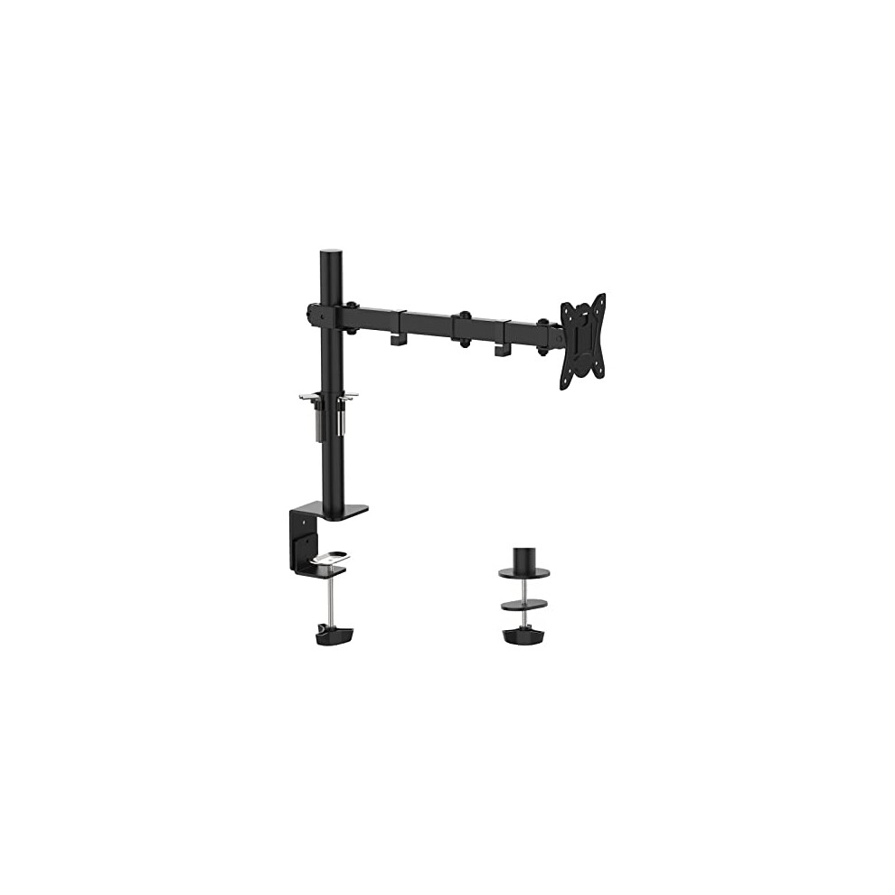 Grifema Single Monitor Arm Desk Mount For 13" To 32" Screens, 2 Mouting Options With Tilt Swivel Rotation, Max. Load 10Kg, Vesa 75X75 100X100 90458545