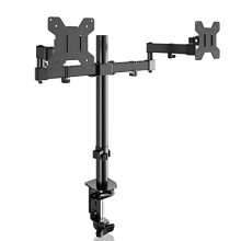 Bracwiser Dual Monitor Mount, Double Monitor Arm for 13-27 inch LCD LED Screens, Tilt Swivel Rotation Height Adjustable PC Monitor Arm Desk Mount up