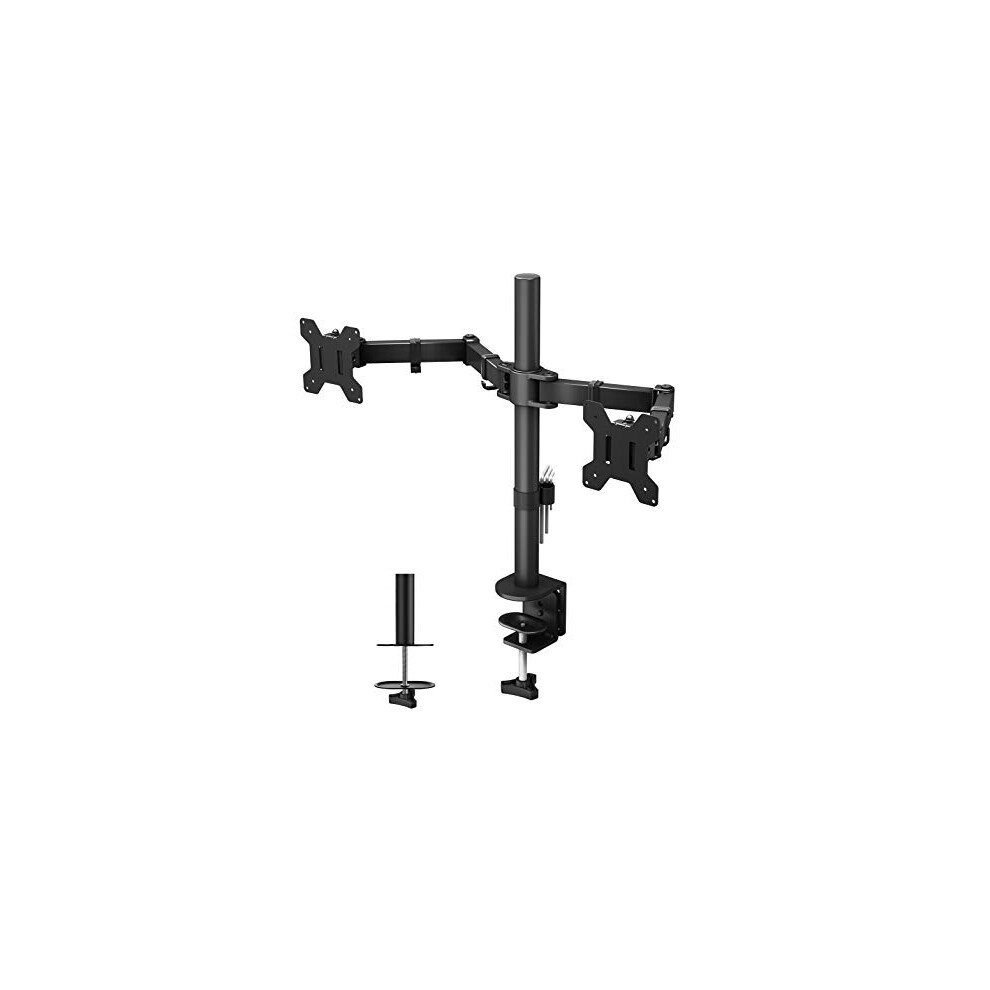 Bontec Dual Monitor Stand For 13-27 Inch Lcd Led Pc Screens, Ergonomic Dual Monitor Stands For Desks, Height Adjustable Dual Monitor Arm Bracket Tilt 90459382