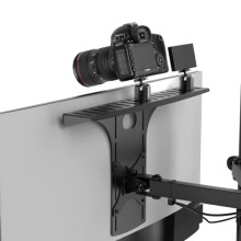HumanCentric DSLR Monitor Mount ? Monitor Shelf for Desk Camera Mount, Light Webcam and Microphone Camera Shelf for Monitor VESA Arm, Replace Clamp