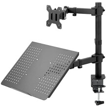 VIVO Black Fully Adjustable 13 to 32 inch Single Computer Monitor and Laptop Desk Mount Combo, Stand with Grommet Option, Fits up to 17 inch Laptops