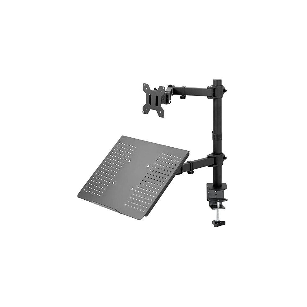 VIVO Black Fully Adjustable 13 to 32 inch Single Computer Monitor and Laptop Desk Mount Combo, Stand with Grommet Option, Fits up to 17 inch Laptops