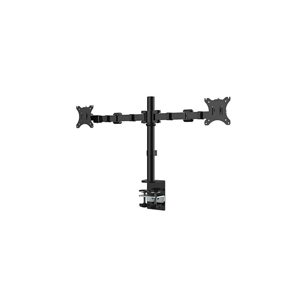Fleximounts D1d Full Motion Dual Arm Desk Monitor Mount Stand Fits 10"-27" Lcd Computer Monitor,Clamp Mounting, 22 Lbs Loading Capacity 90459924