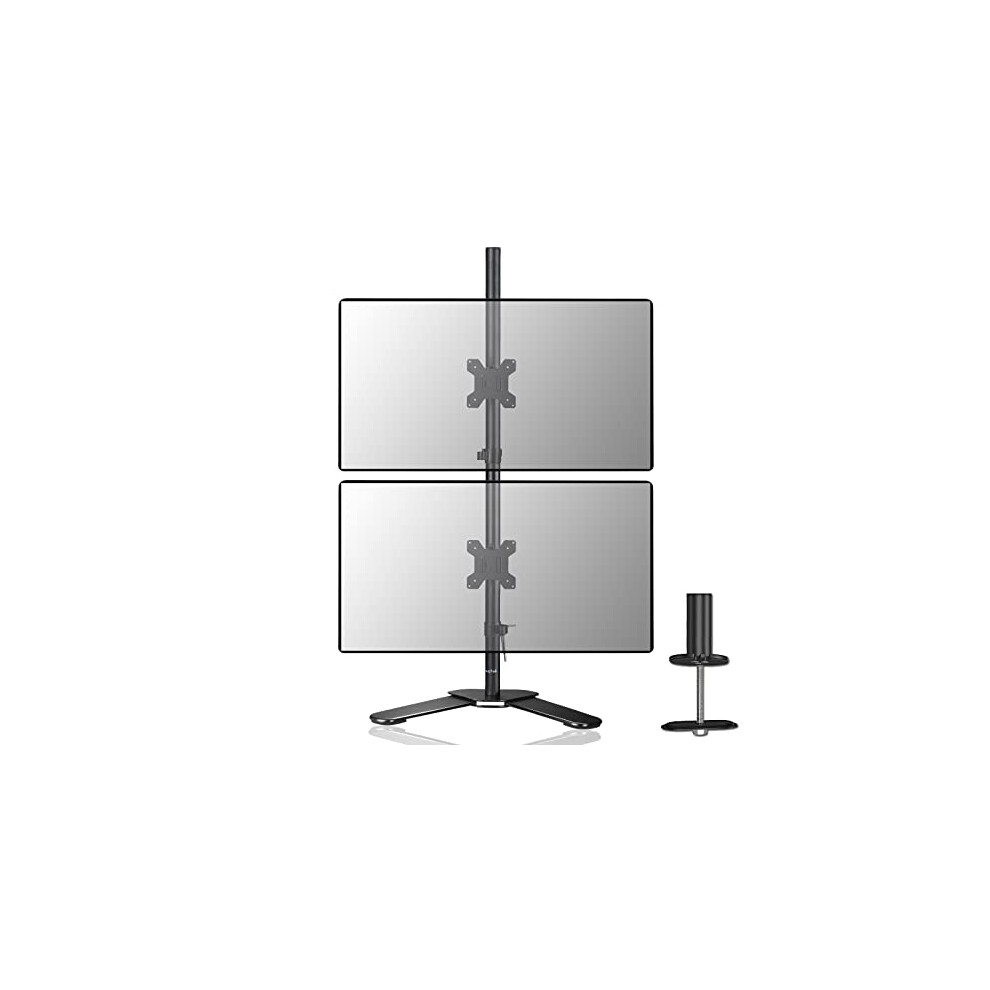 Dual Monitor Mount, Vertical Monitor Stand For 2 13-27 Inch Monitors(80Cm Tall Pole) Monitor Stands For Desks Free-Standing, Double Monitor Stands For 90460227